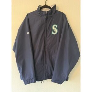 2015 MAJESTIC SEATTLE MARINERS Size Medium FULL ZIP JACKET Embroidered EUC